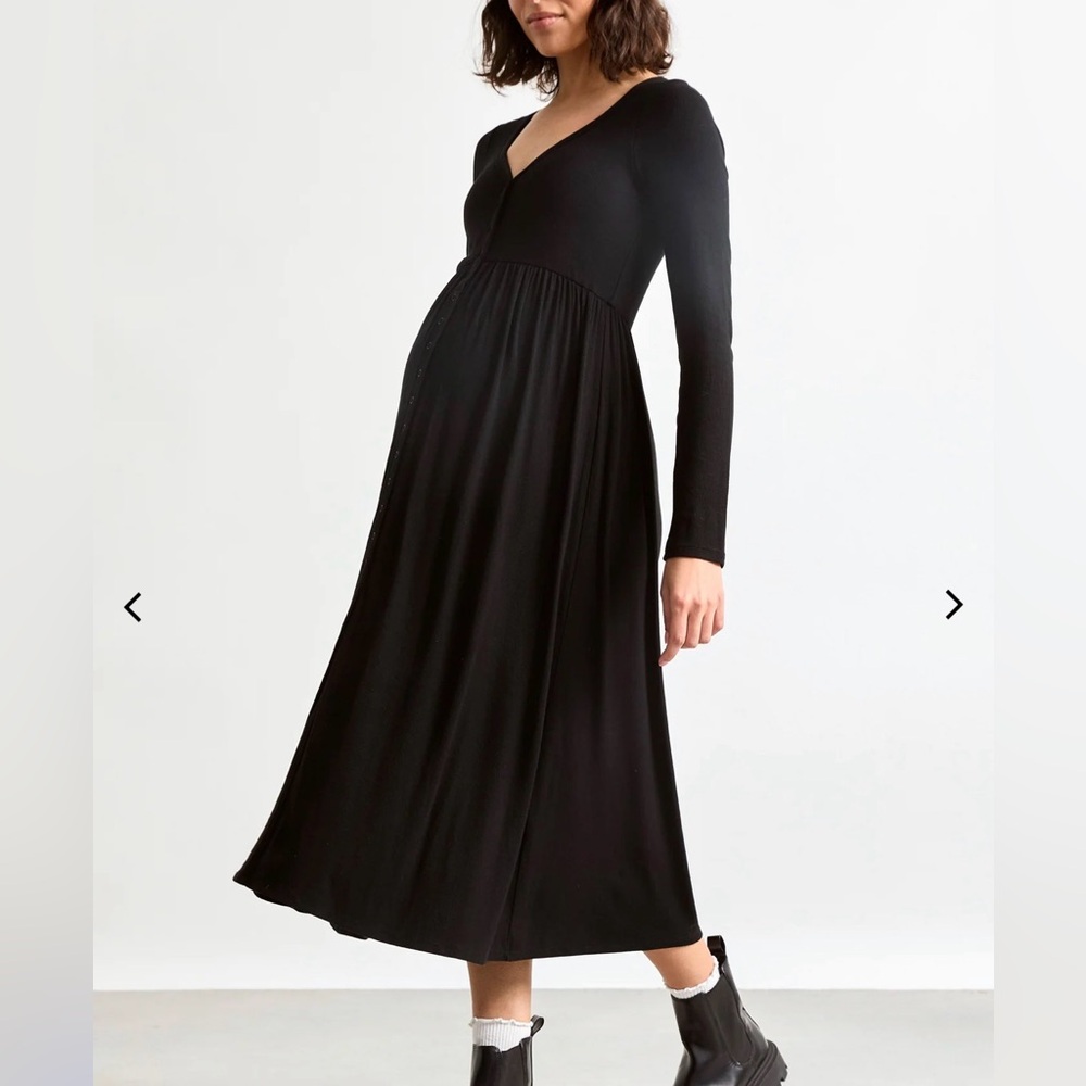 Hatch the softest rib long sleeve maternity/nursing dress